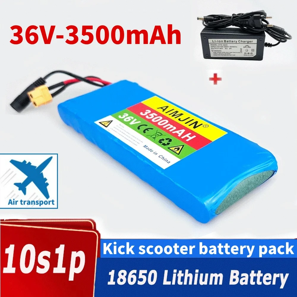 

100% true capacity 36V 3500mAh 36V electric scooter battery lithium electric scooter 500W 10S1P battery