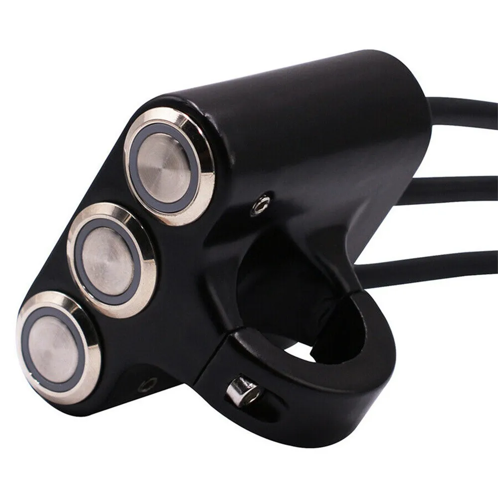 

Button Momentary Handlebar Switc ON/OFF Parts 7/8\\\" Accessories CNC Aluminum Alloy Replacement 3 LED Buttons