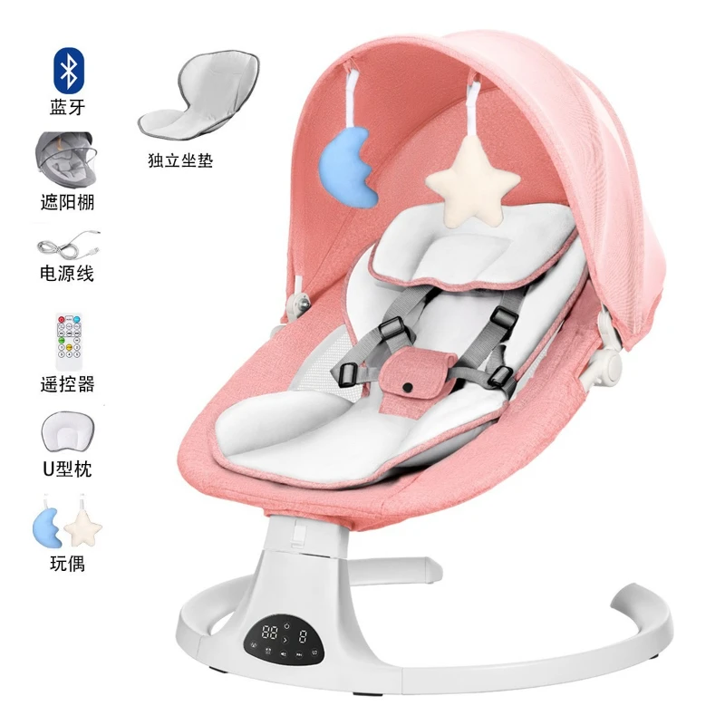 Baby Rocking Chair, Newborn Soothing Sleeping Device, Multifunctional Baby Soothing Chair, Comfortable Cradle for Lying Down