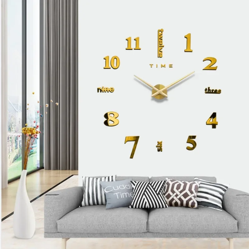 3D Wall Stickers Clock Living Room Silent Acrylic Wall Clock Creative Luxury Modern Bedroom Clocks Art Design Elegant Home Decor