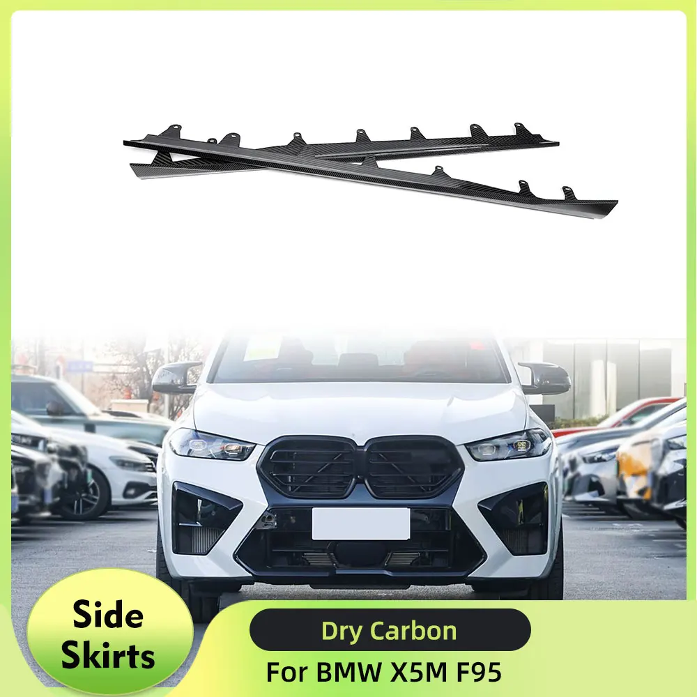 

Side Skirts Extensions Lip For BMW X5M F95 Sport 4-Door 2023-2025 Dry Carbon Fiber Side Door Bumper Skirts Spoiler