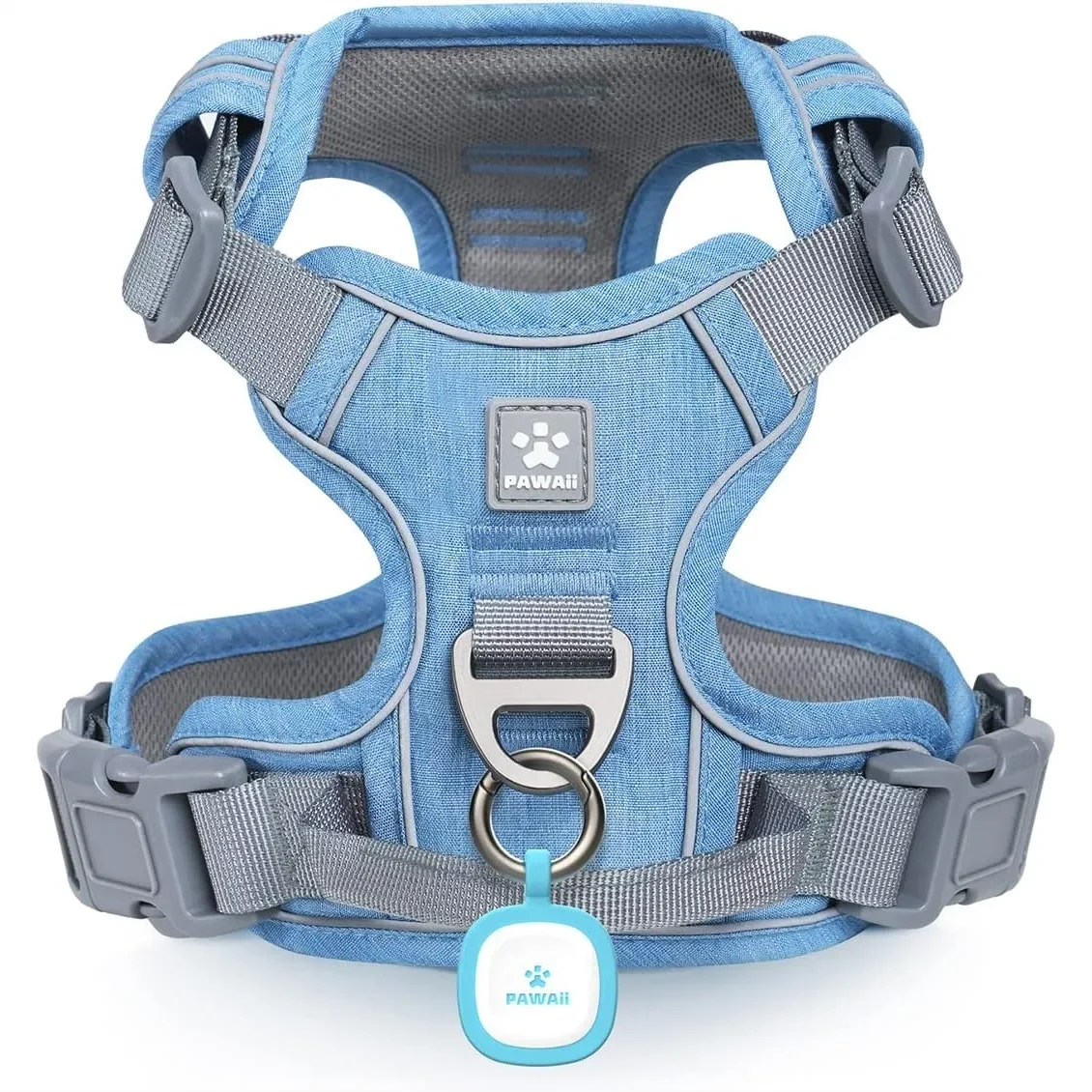 

Шлейка для собак без натяжения с идентификационной биркой, светоотражающими полосами, передним O-образным кольцом, дышащей сеткой, регулируемая, с мягкой подкладкой, для маленьких собак