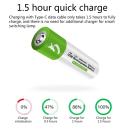 Rechargeable Battery for LED Light Toy NI-MH 1.5V AA Battery Replacement Environment for Protection Batteries New Dropship