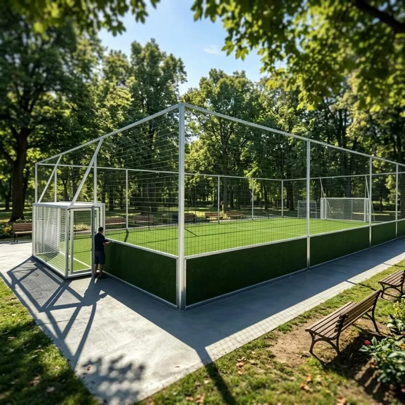 Factory Wholesale Portable Football Cage Custom Size Movable Street Soccer Cage Complete Set Sports Football Field Equipment