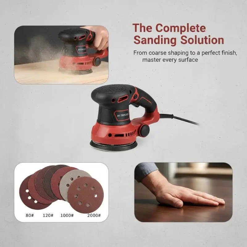 100PCS Sanding Discs 8 Hole Hook And Loop Adhesive Sandpaper 125mm 80~3000 Grits For Random Orbital Sander Abrasive Sheets Tool view 4