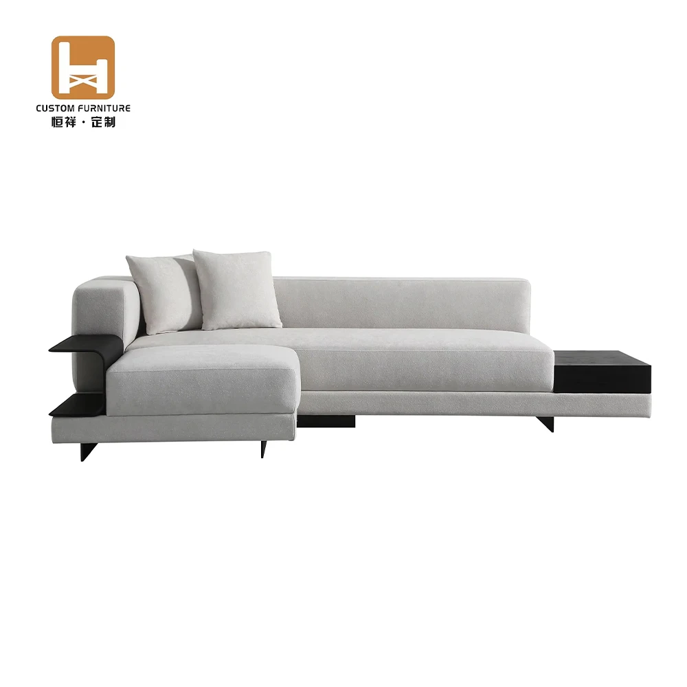 

Italian Customizable Home Furniture-Solid Wood Fabric Soft Cushions Sofa for School Hotel Lobby Apartment Living Room