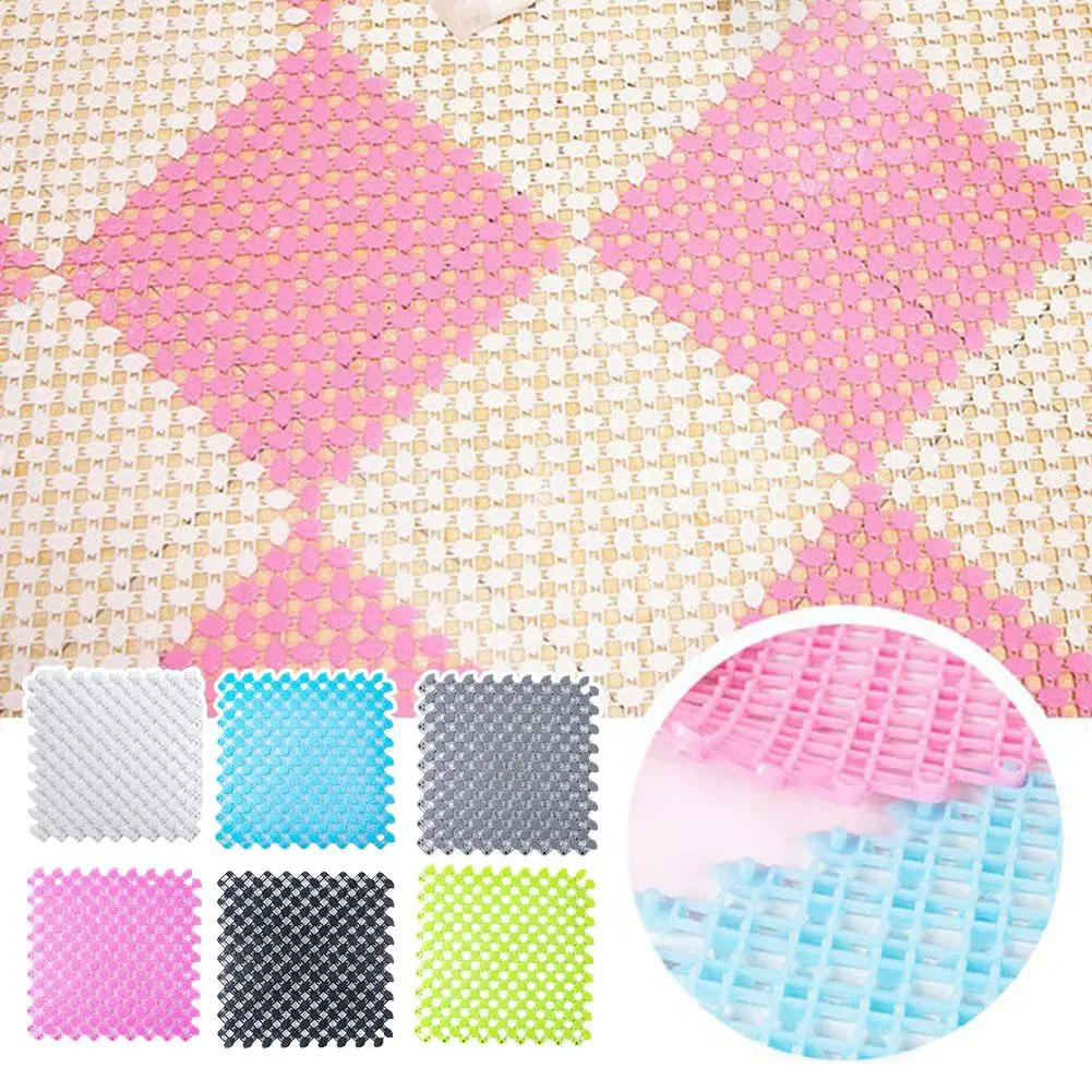 25cm Non-slip Bath Mat For Toilet Splicing Floor Shower Mat Solid Color Waterproof Rug Bathroom Carpet Anti Slip Pad G6K6