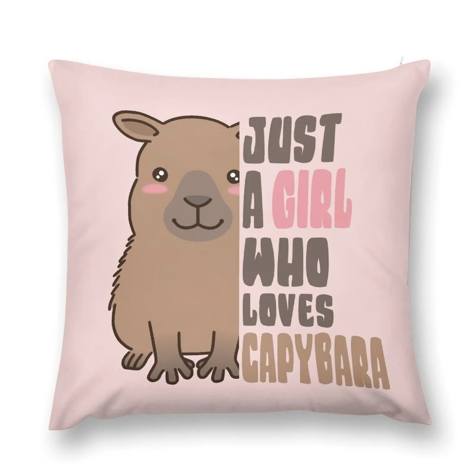 

Just A Girl Who Loves Capybara Throw Pillow Cushion Cover Luxury Pillow Cover bed pillows pillow