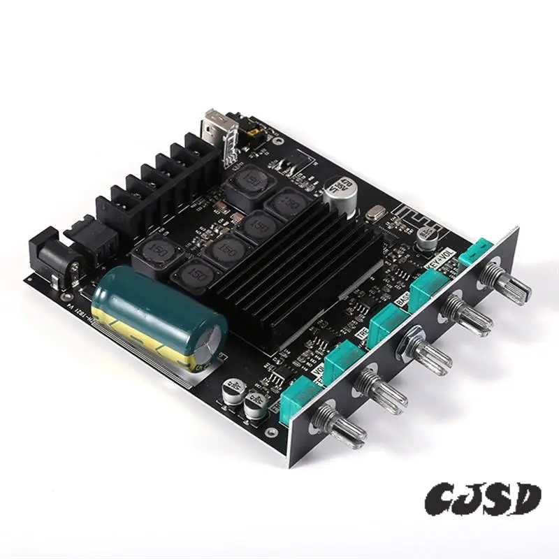 CJSD-ZK-TB21 Subwoofer Amplifier Board Bluetooth 5.0 2X50w+100W Power Audio Stereo AMP Module AUX 2.1 Channel Audio Speaker