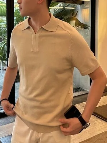 

Лето 2022, мужская трикотажная облегающая футболка ort Sve V-Ne irt Faionable длиной до плеч, повседневная молодежная футболка