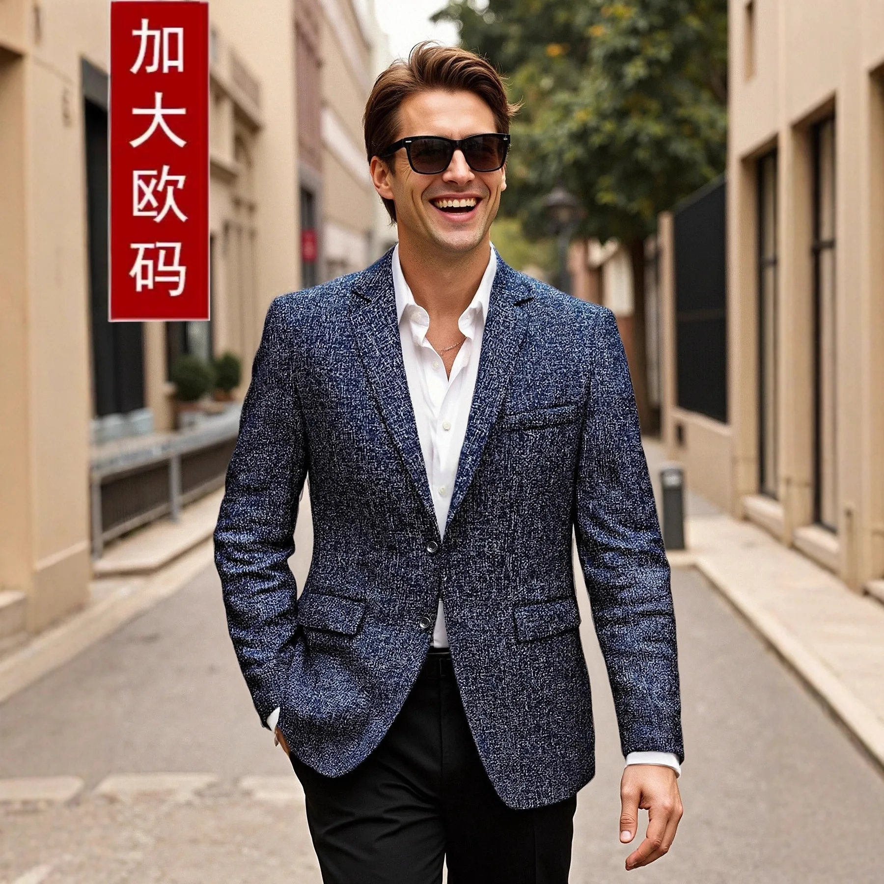Men Suits Single Breasted Blazers Turn Down Collar Blazer Outerwear Long Sleeve Summer 2026 Casual Loose Fit Spliced Pockets