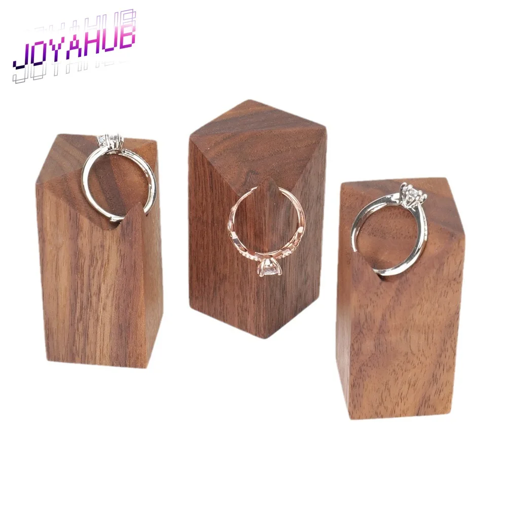 

Customizable Logo Creative Retro Wooden Ring Holder Jewelry Display Paper Town Desktop Craft Photography Prop Commercial Display