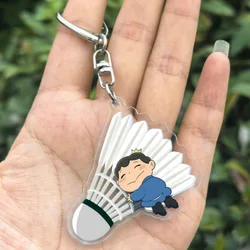 Creative anime Badminton Racket Pendant Keychain Shuttlecock Sports Keyrings Gift Backpack Purse Key Holder Accessories Gifts