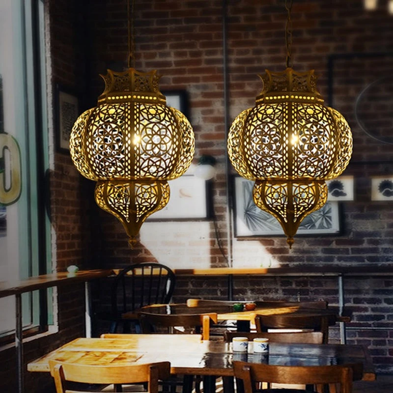Moving Coffee Aisle, Bar Restaurant Engineering Lights, Hollow Solder Arabian Vintage Chandelier