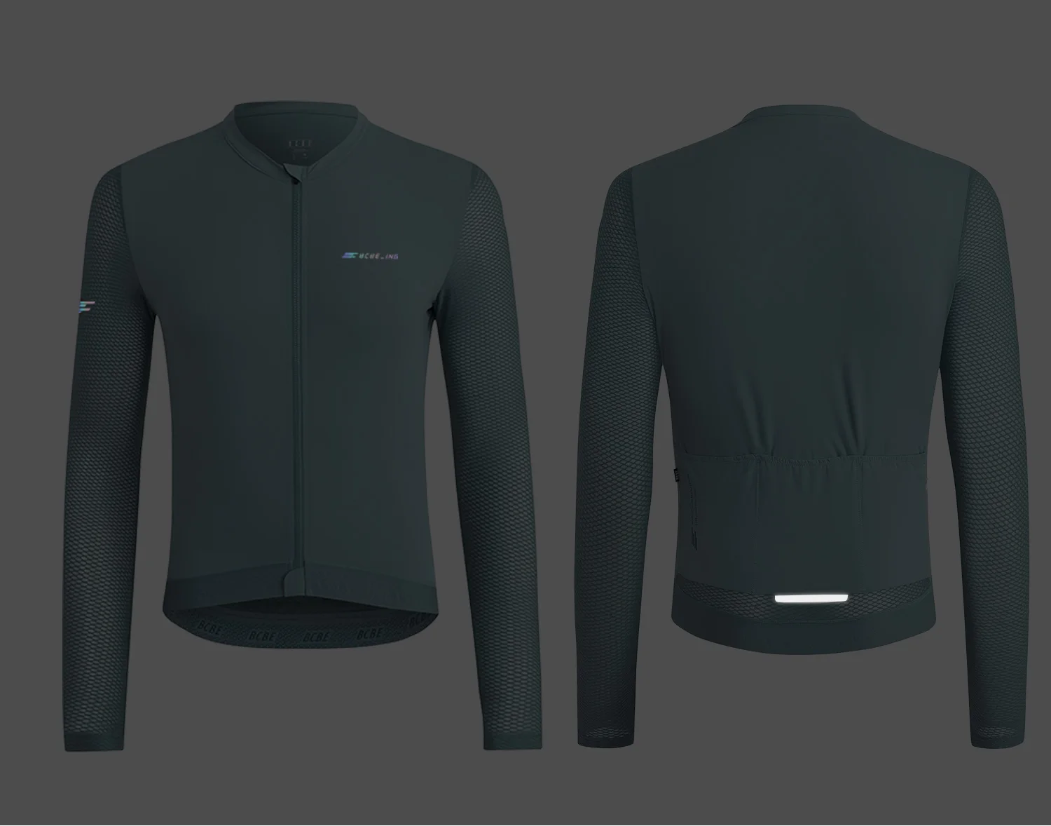 BCBE-ING Leichtes Radtrikot mit langen Ärmeln, atmungsaktives Netzgewebe, Fahrradbekleidung, schnell trocknende Fahrradbekleidung, Rennrad-Shirts – Detail 7
