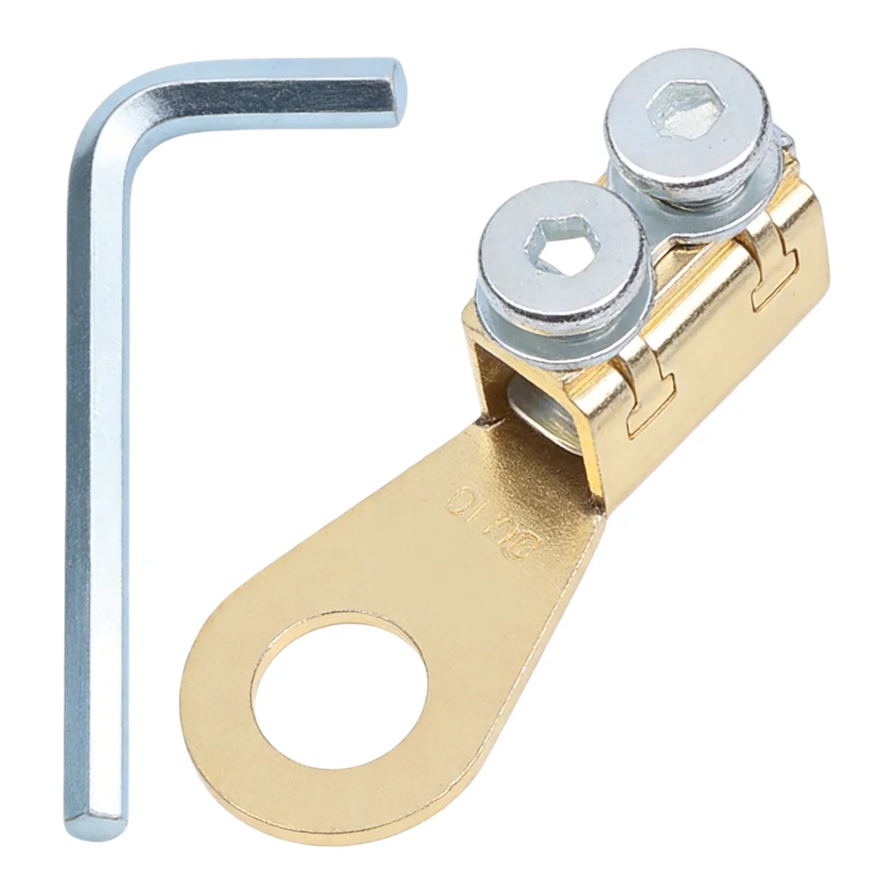 Car Battery Terminal Connectors Featuring Polished Brass and Robust Bolts for Stable Electrical Contact and Easy Maintenance