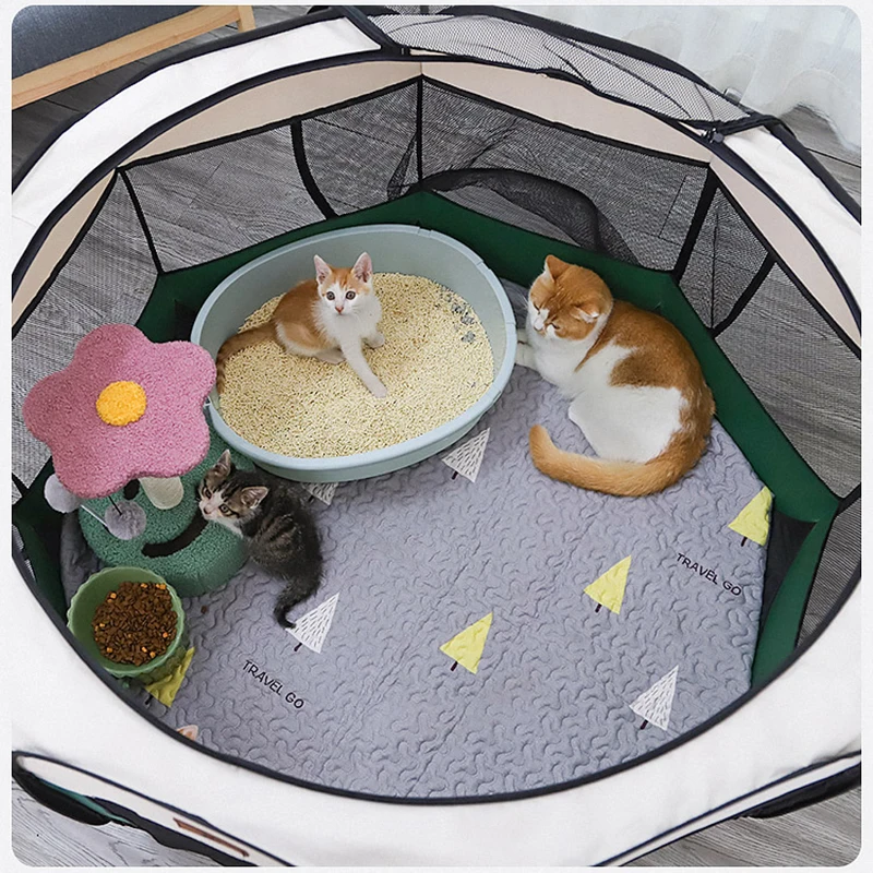 Cat Delivery Room Detachable Summer Pet Tent Outdoor Dog Folding Fence Cat Cage Dogs Enclosure Surrounded Pet Supplies