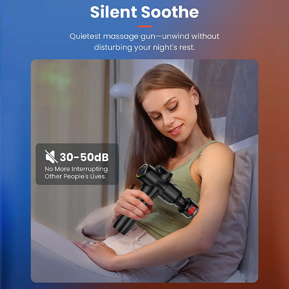 30Speed Lcd Display Muscle Gun Massager Powerful Red Light Fascia Wholesale Electric Impulse Body Heating Massage Gun