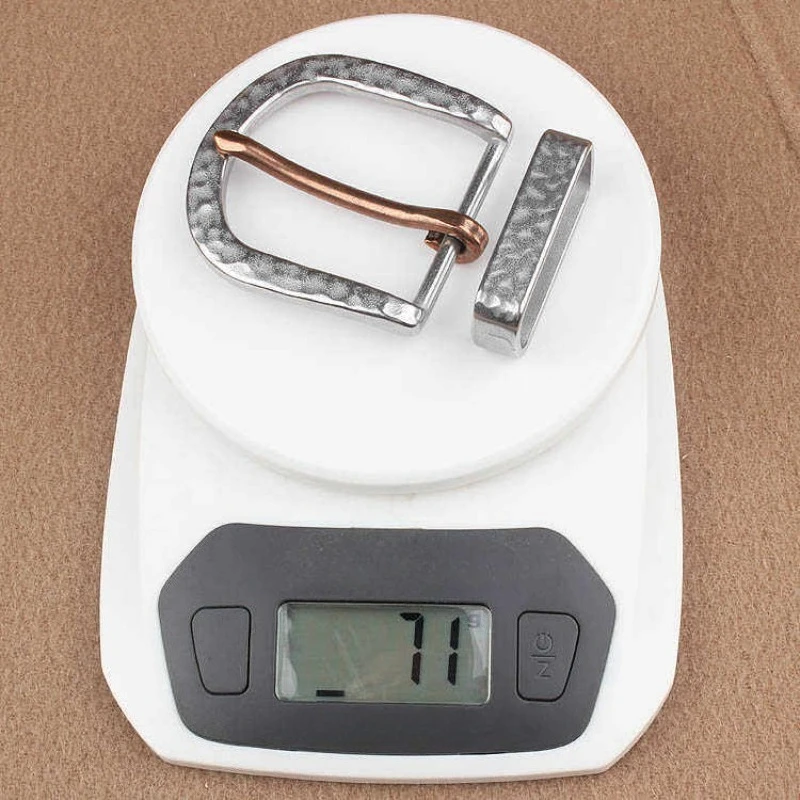 2026 Stainless Steel Hammered Pin Buckle Men's Belt Buckle Head, Business Top-layer Cowhide Red Copper Waistband Clasp Head 4cm