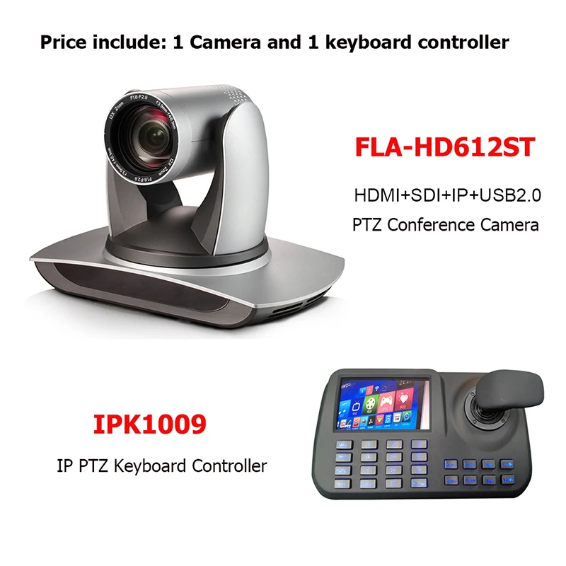 Video Conference System Producer 1080P60fps PTZ IP HDMI SDI Conferencing Camera with 3D Joystick RJ45 Keyboard Controller