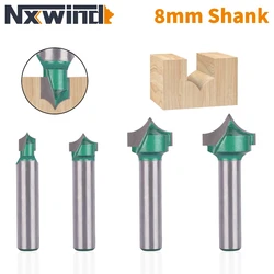 NXWIND 8MM Shank Carving Bit Router Bit Woodworking Milling Cutter For Wood Bit Face Mill Carbide Cutter End Mill