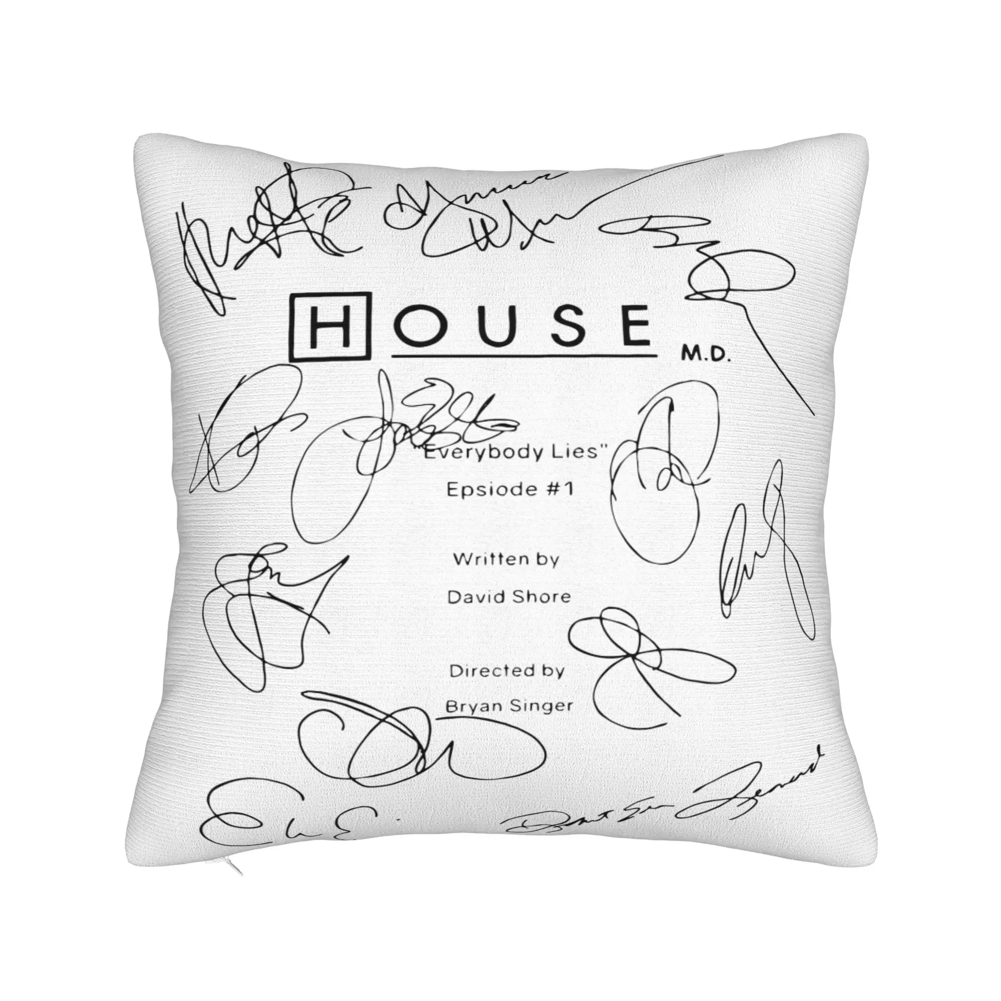 House MD Script Square Pillowcases Polyester Couch Dr House Cushion Case Creative Decor Pillowcase 40*40