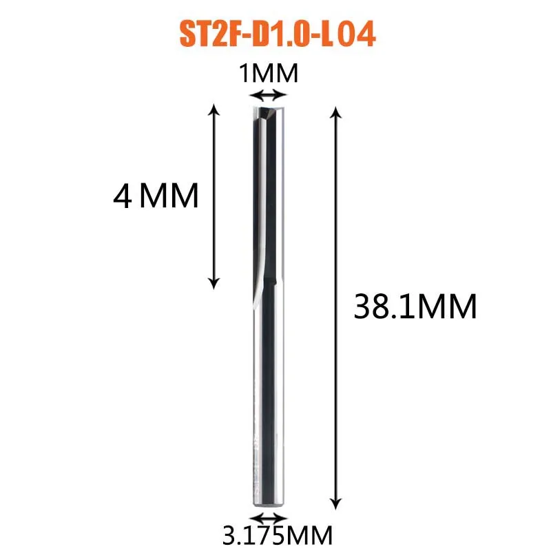 Dreanique 3.175mm 4mm 6mm 8mm Schacht 2-snijdende Carbide freesfrees graveerfrees rechte sleuf frees