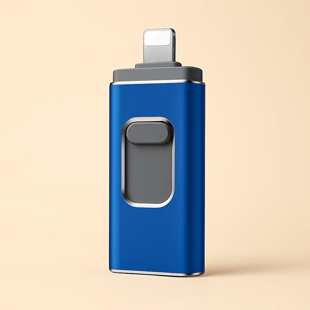 Clé USB 4-en-1 64 Go-1 To, Clé USB 3.0 Haute Vitesse pour iPhone, Type-C, Android et PC, Clé USB Photo Stick