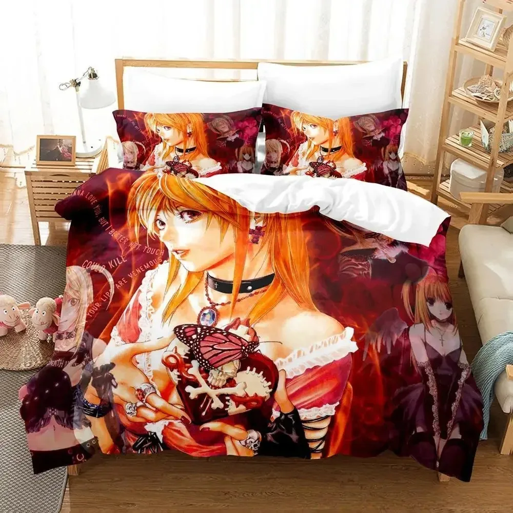 2024 New Death Note Misa Misa Bedding Set Single Twin Full Queen King Size Bed Set Adult Kid Bedroom Duvet cover Sets Anime Bed