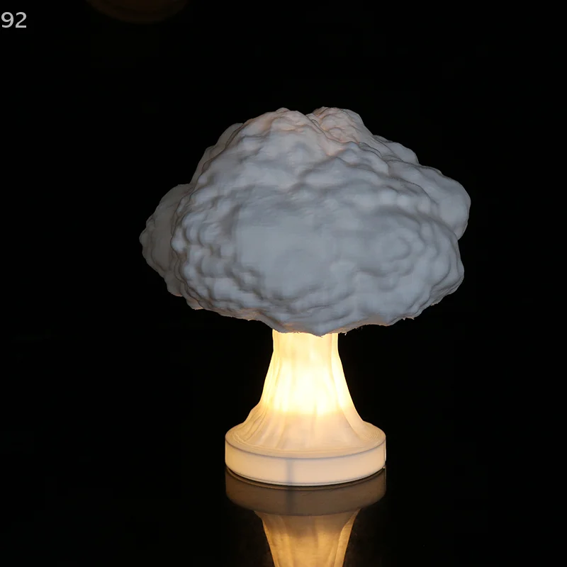 Lámpara de mesa de nube de setas con explosión de bomba atómica, lámpara de explosión nuclear de nube de setas 3D, lámpara atmosférica de luz nocturna modelo bomba,