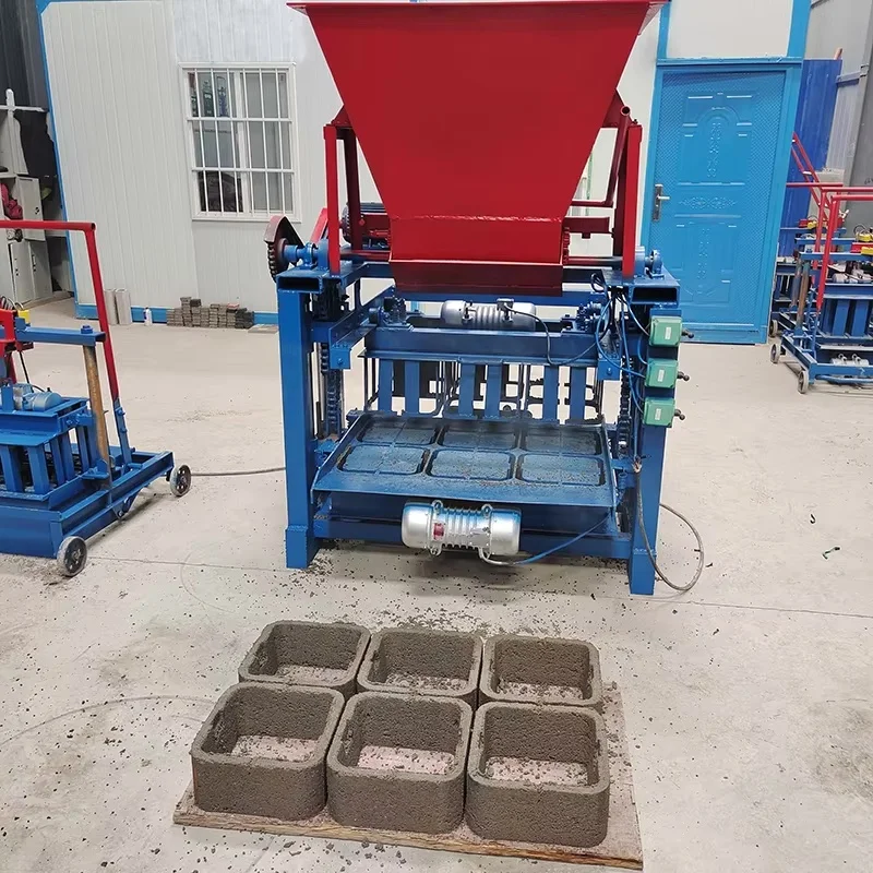 Semi-automatic non-burning cement hollow pavement floor permeable brick making machine prefabricated slope brick press