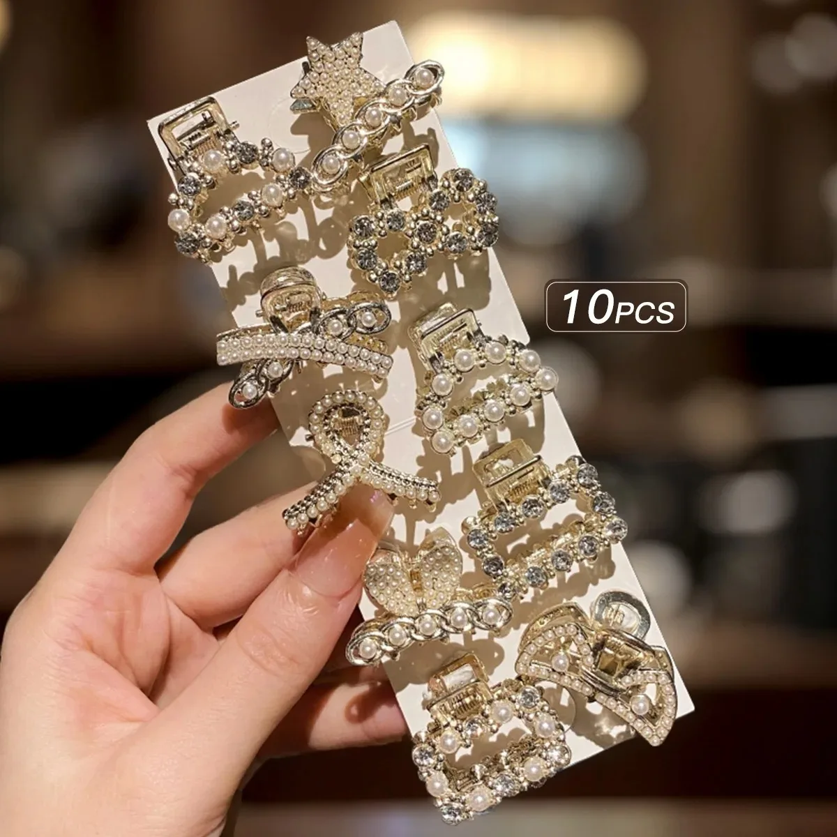 1/4/10PCS  alloy rhinestone hair clips, fashionable small grab hair accessories