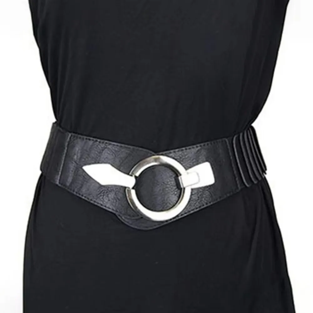 Fashion V-shaped Women Waist Belt Elastic Slimming Wide Belts PU Leather Versatile Waistband Dress Belt