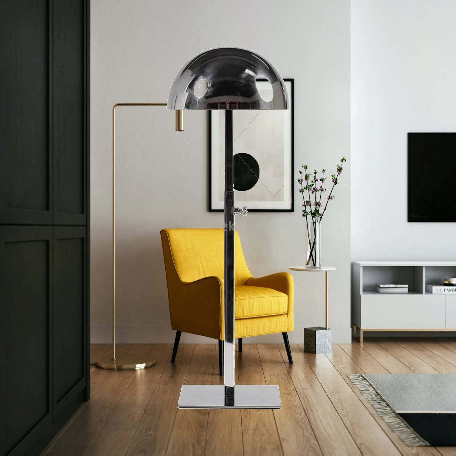 Stainless Steel Hat Stand with Adjustable Post Sturdy Holder for Dressing Areas, Boutiques