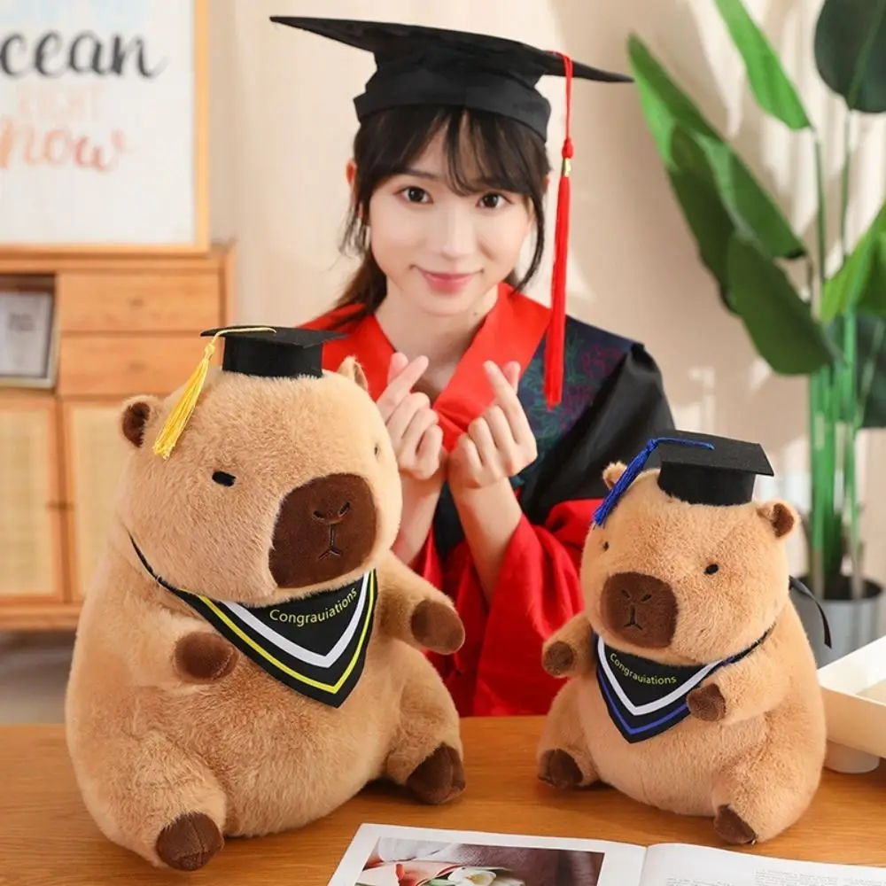 Capybara Graduate Capybara Pluche Poppen Doek Pop Simulatie Capibara Anime Pluizig Speelgoed Zacht 30 cm/40 cm Capybara Pluche Pop