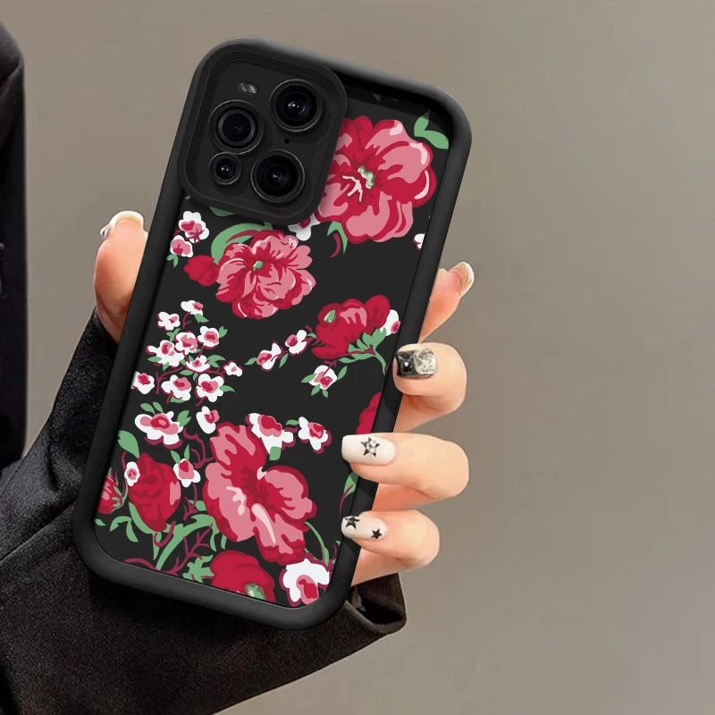 Flowers Print Phone Case For Motorola Moto G85 G75 G54 G56 G86 Edge 50 60 Funsion 40 Neo E13 E14 Matte Shockproof Soft Cover