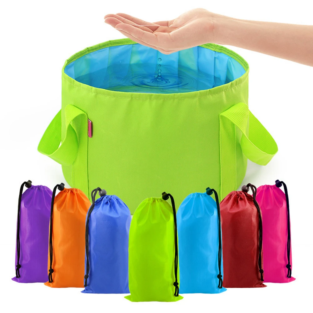 

2pcs Portable Folding Water Basin Buckets Outdoor Camping Wash Bins Collapsible Bathtub for Travel Transport