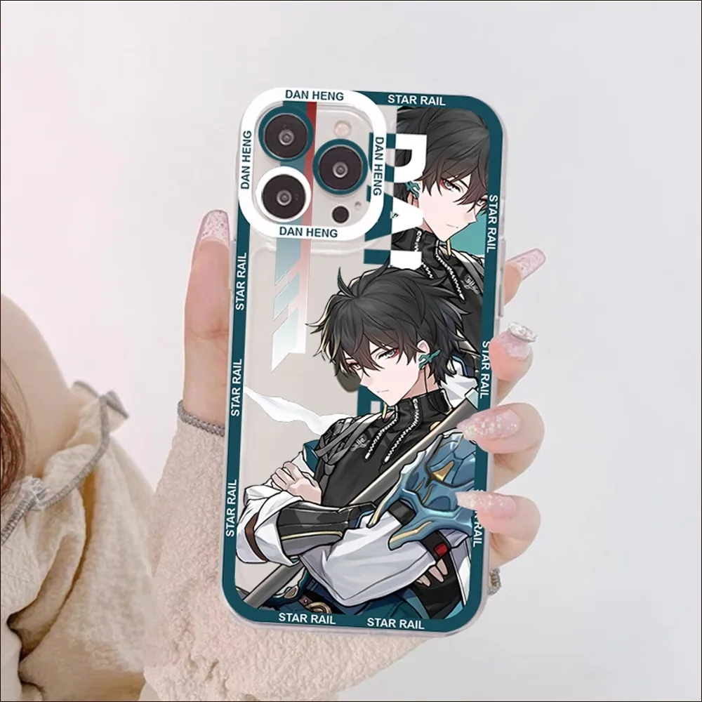 Honkai Star Rail Blade Jing Yuan custodia per telefono Gepard per IPhone 11 12 13 14 Mini Pro Max XR X XS custodia trasparente in TPU per 8 7 6 Plus