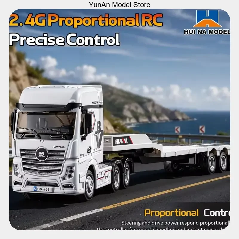 Desktop Engineering Vehicles RC Truck Flatbed Trailer 1/64 Mini RC Racing Car 2.4g Remote Control Sports Cars Drift Huina 9900