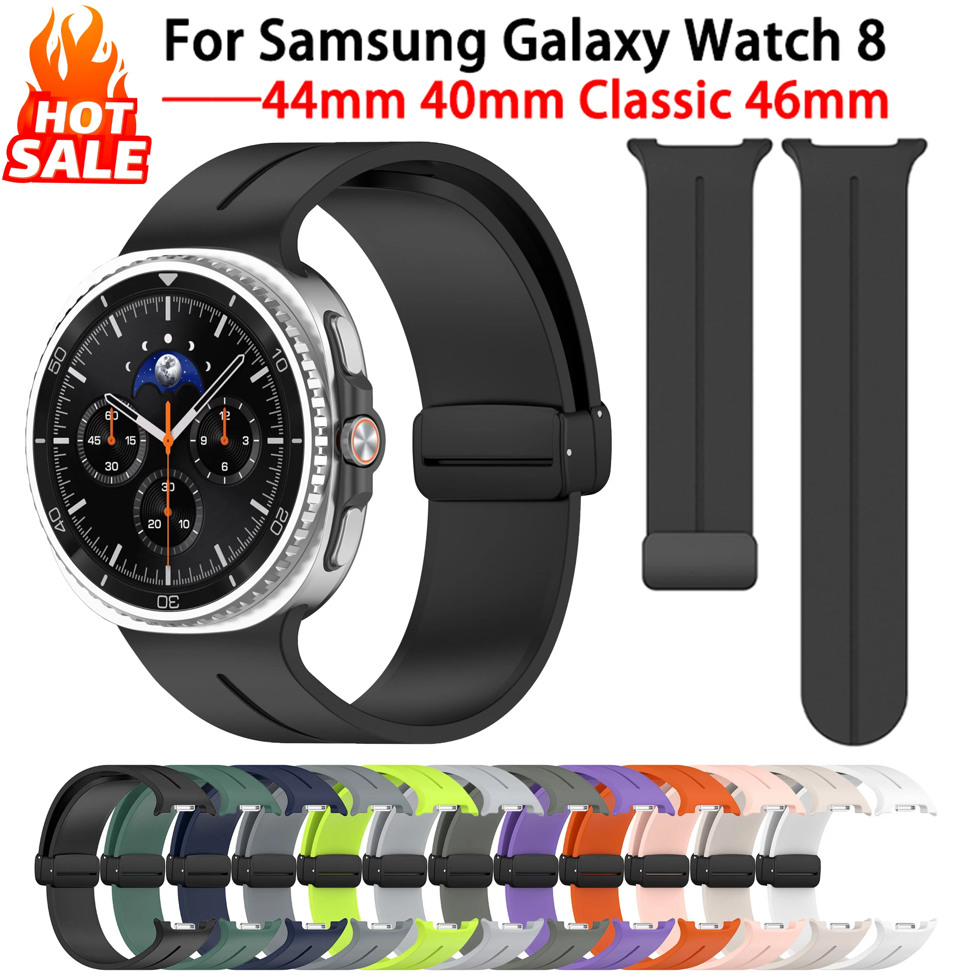 

Magnetic Band For Samsung Galaxy Watch 8 44mm 40mm Silicone Sports Breathable Correa Bracelet Galaxy Watch8 Classic 46mm Strap