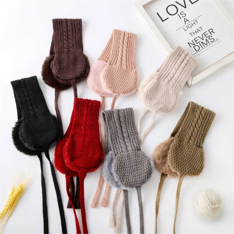 Macio estiramento inverno quente cabo malha orelha mais quente bandana crochê orelha mais quente bandana malha earmuffs para crianças