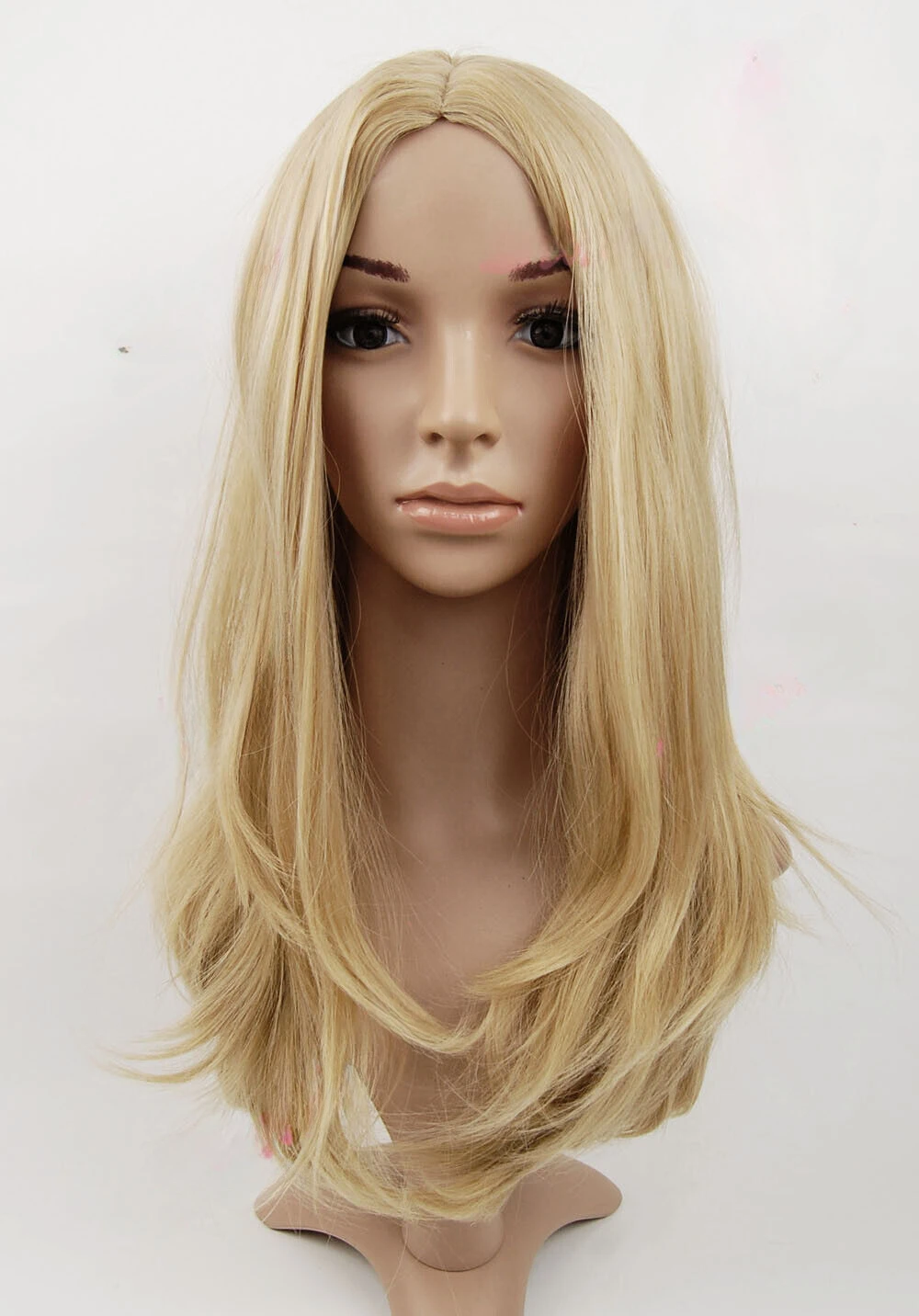 

Honey Blonde Slight Wavy Layered Full Wig Synthetic