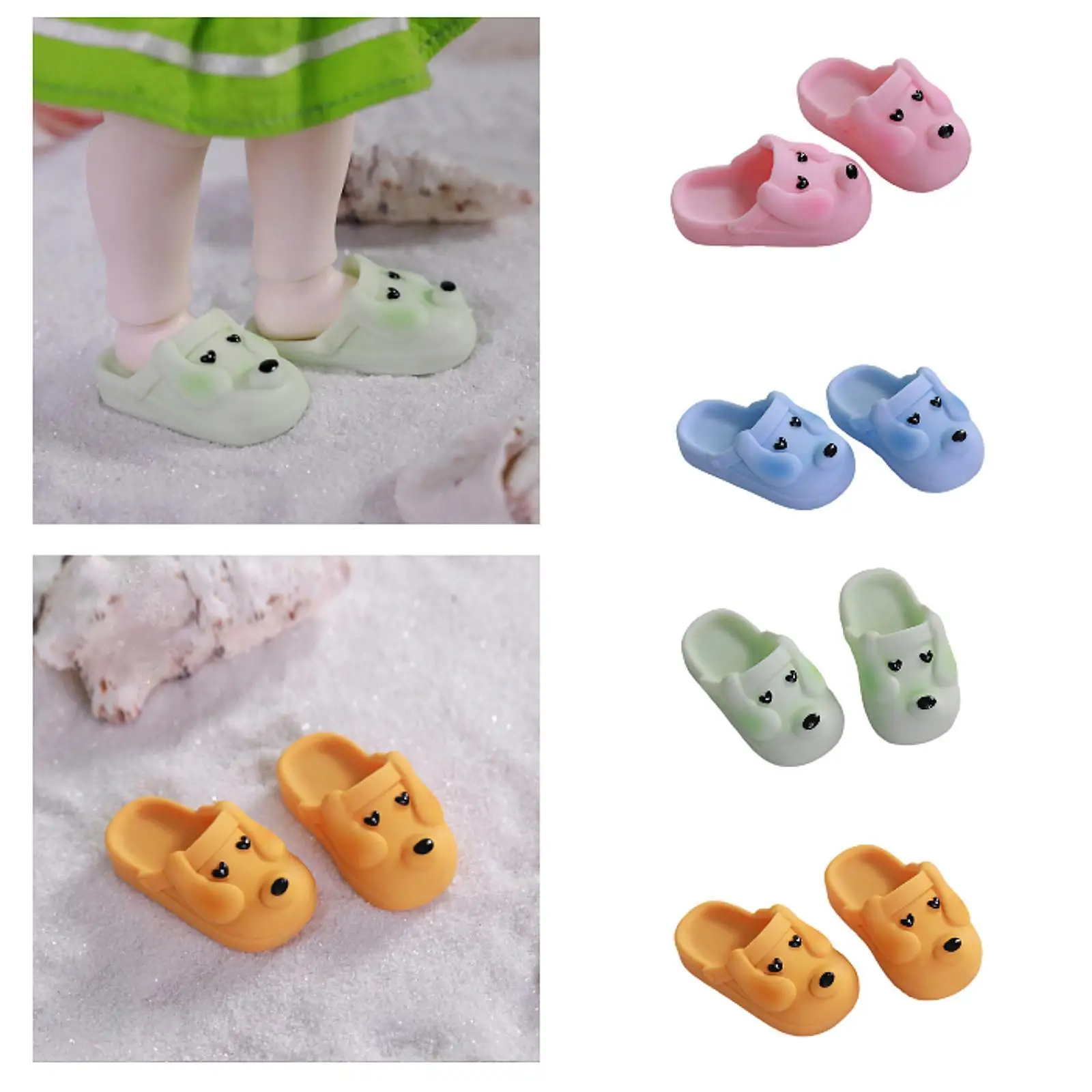 BJD Doll Slippers Lovely DIY Dog Shaped Make Your Own Dolls Miniature Doll Shoes for 1/6 BJD Doll Action Figures Birthday Gift