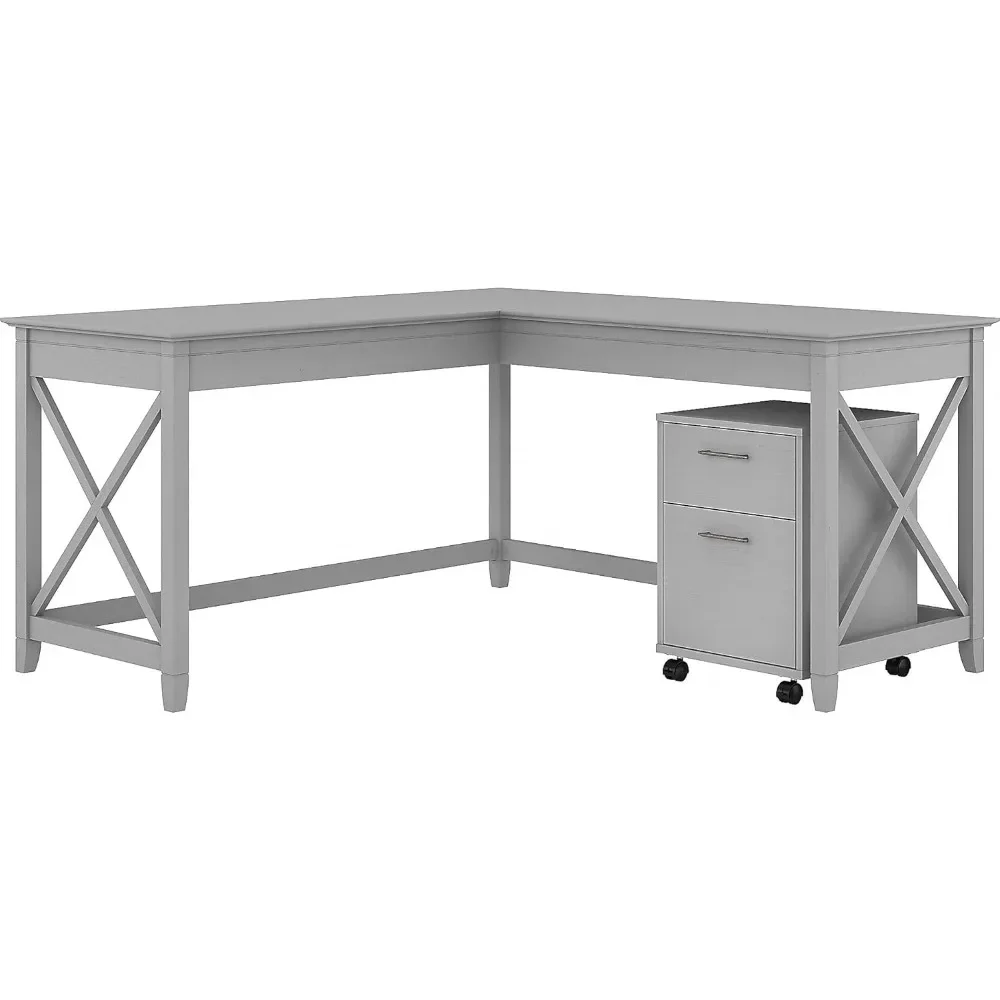 

Бестселлер: L-образный стол Bestsellerkey West 60W с 2 выдвижными ящиками и мобильным шкафом для документов, цвет серый Cape Cod.