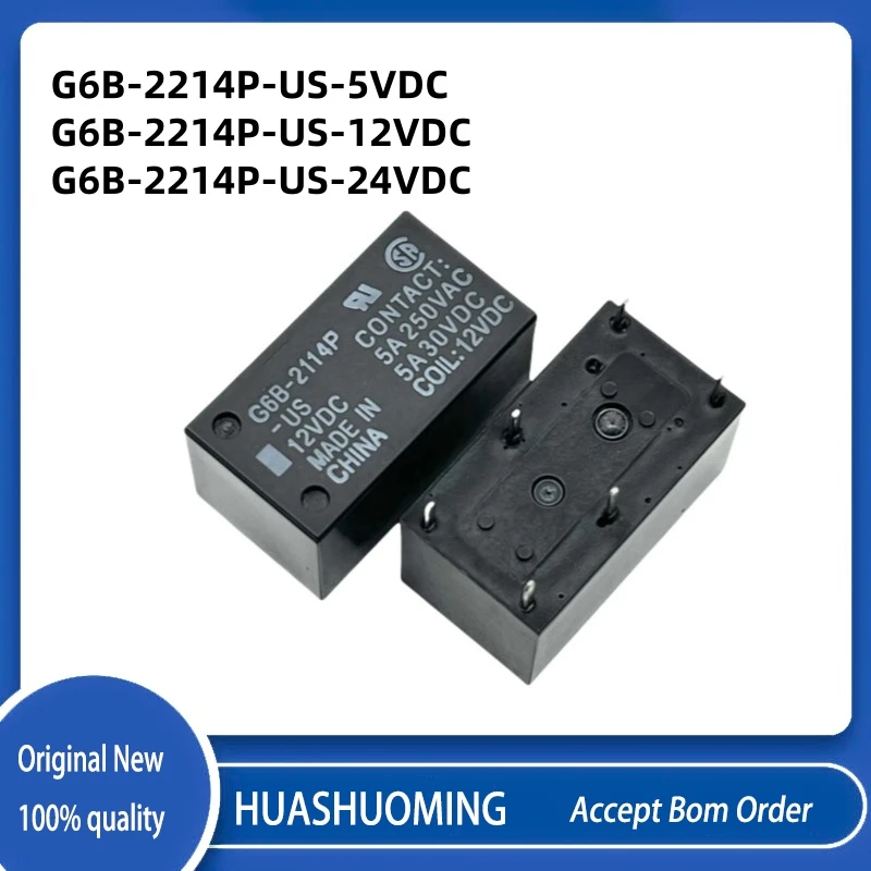 

10 шт./лот новый G6B-2214P 5A 6PIN G6B-2214P-US-5VDC G6B-2214P-US-12VDC G6B-2214P-US-24VDC G6B-2214P