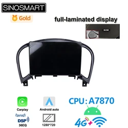 SINOSMART Android Head Unit for Juke F15 2013–2019 OEM 7-inch Screen Support BOSE/Rockford 360 Cam A7870 High-Performance CPU