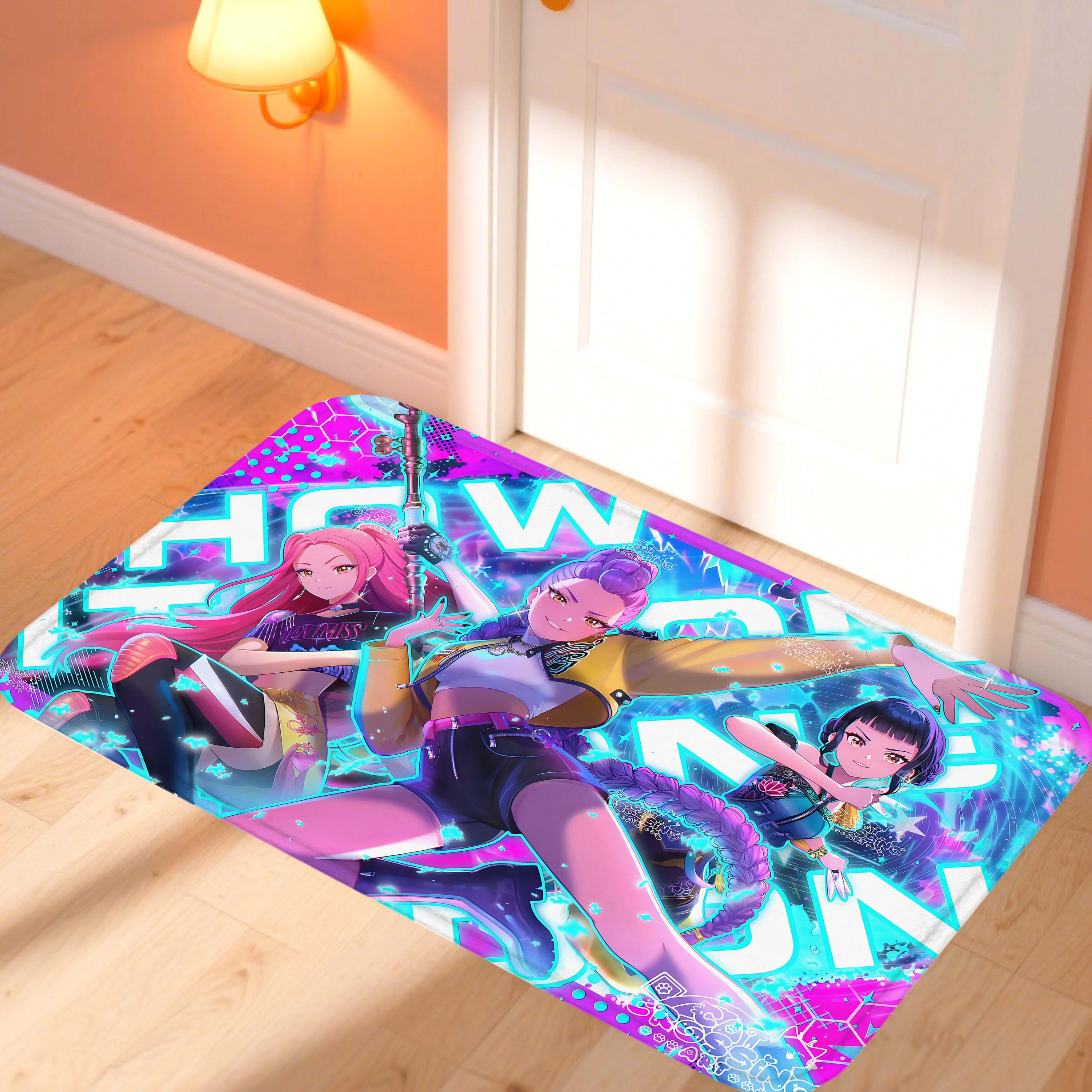 

Kpop Demon Hunters Huntrix Doormat Floor Mat Bathroom Kitchen Rugs Living Room Carpet Rug Home Non-slip Pad Bedroom Mats Foot