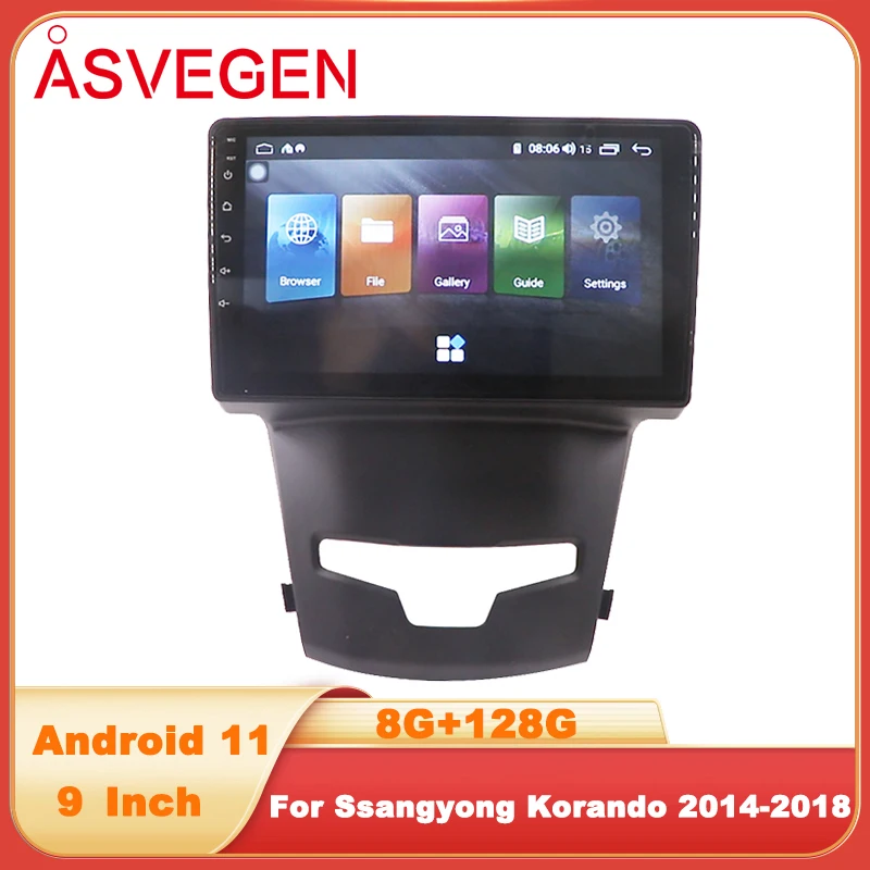 9” Android 11 Car Radio Stereo Player For Ssangyong Korando 2014-2018 With 128G Multimedia GPS Navi Video Built In Wifi CarPlay