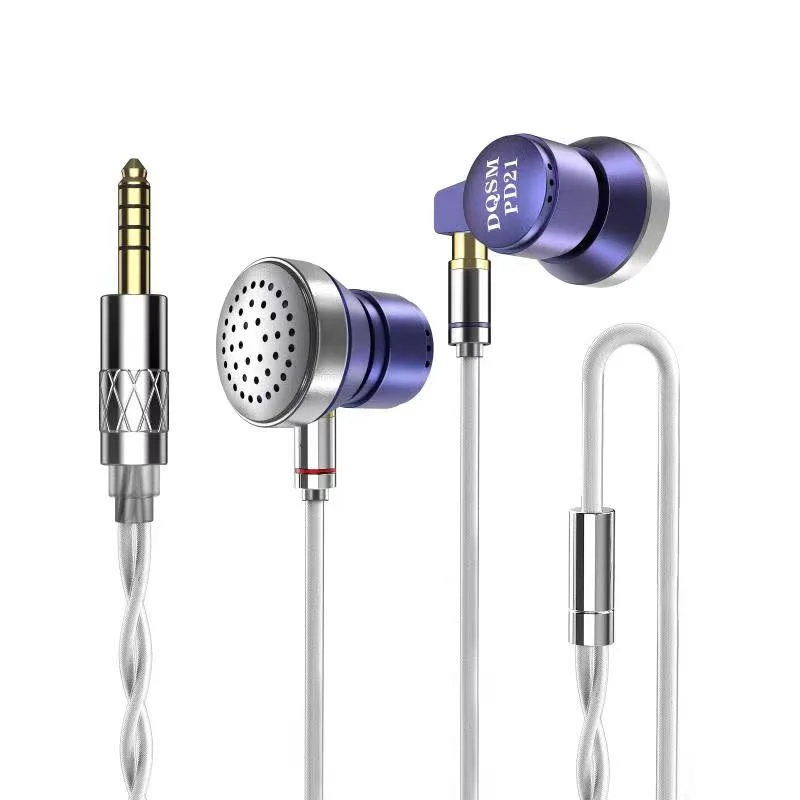 DQSM Audio PD21 Flat Head Earbuds 14.5mm in ear Earphone Vocal CCAW with 3.5mm 4.4mm MMCX cable