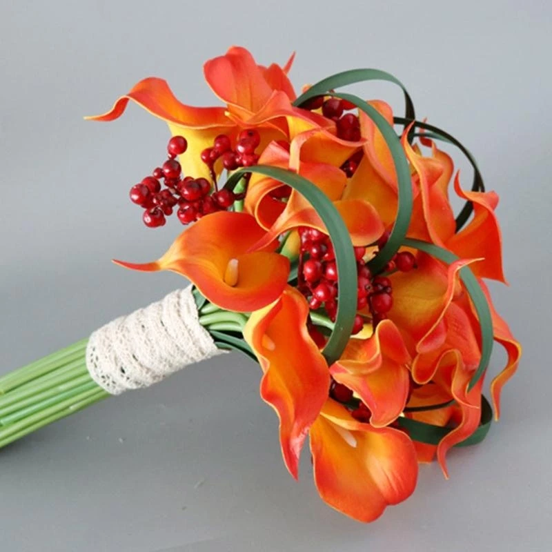 

Wedding Romantic Bouquet Bride Holding Flower Bridal Bouquets Bridesmaid Artificial Flowers Valentine's Day Party Church 15UB